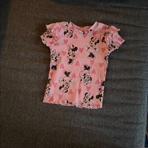 Disney Minnie Mouse Heart Pattern Pink Tee